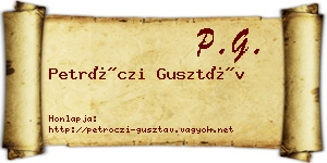 Petróczi Gusztáv névjegykártya
