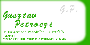 gusztav petroczi business card